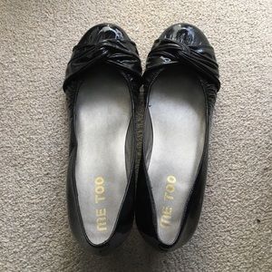 Black Patent Leather Wedge Pumps size 9.5